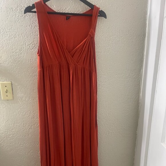 SHEIN Flame Orange Stretch‎ High Waist Maxi Dress Womens Size 4 NWOT - Picture 1 of 3